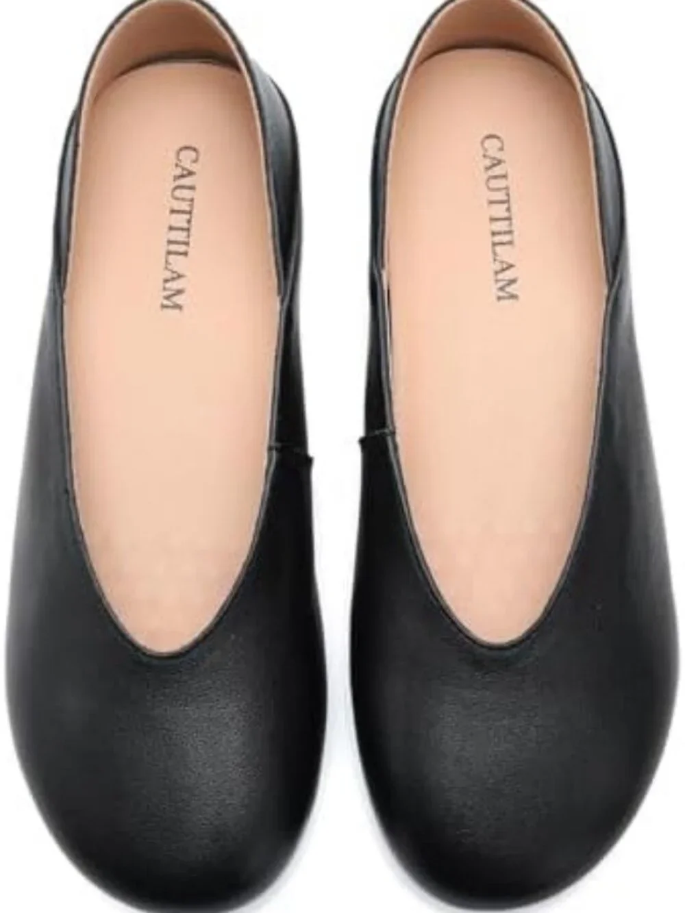 Classic Leather Ballet Flats - Soft Round Toe Slip-Ons, Comfortable Low Heel